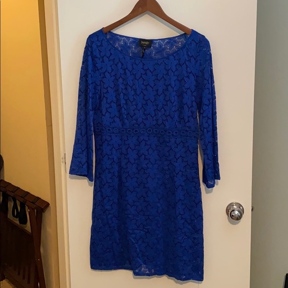 Laundry by Shelli Segal blue crochet dress - Picture 1 of 3
